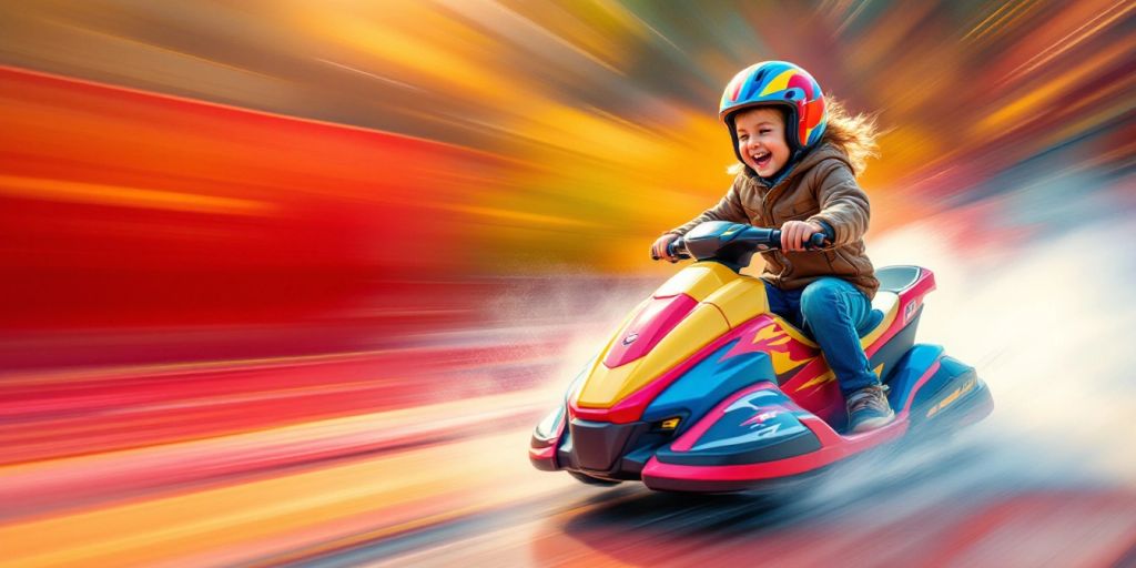 Child drifting on The Drift Machine ride-on toy.